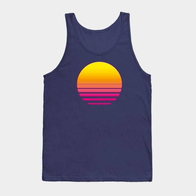 Synthwave - Retro Sunset 80s Tank Top by bluerockproducts